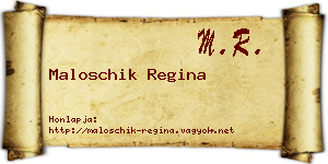 Maloschik Regina névjegykártya